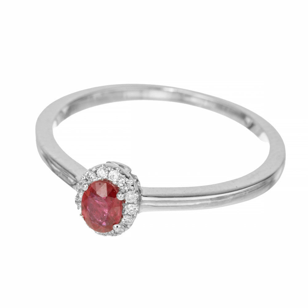 Peter Suchy .20 Carat Ruby Diamond White Gold Engagement Ring – image 3