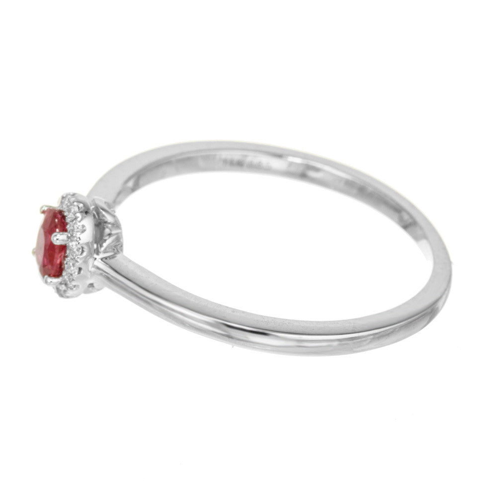 Peter Suchy .20 Carat Ruby Diamond White Gold Engagement Ring – image 4