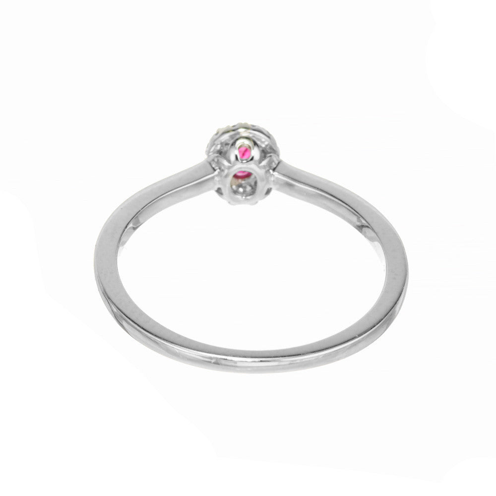 Peter Suchy .20 Carat Ruby Diamond White Gold Engagement Ring – image 5