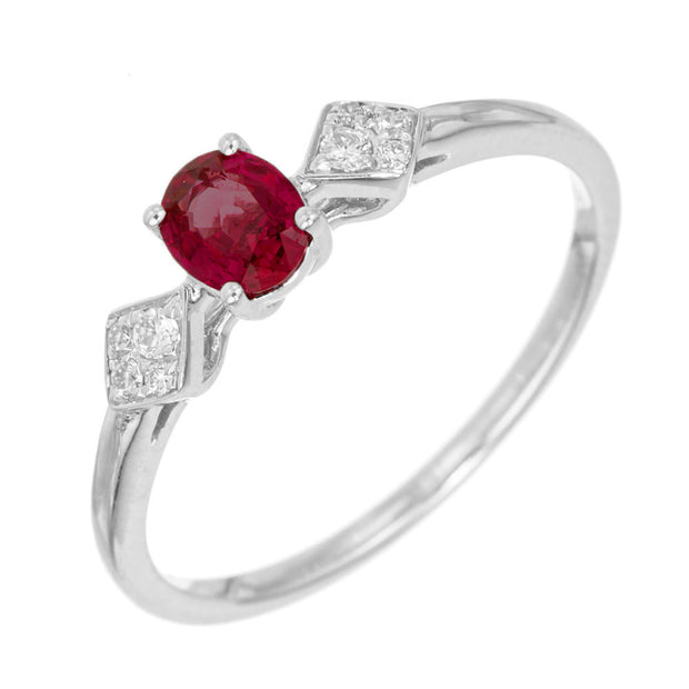 Peter Suchy .38 Carat Ruby Diamond White Gold Ring