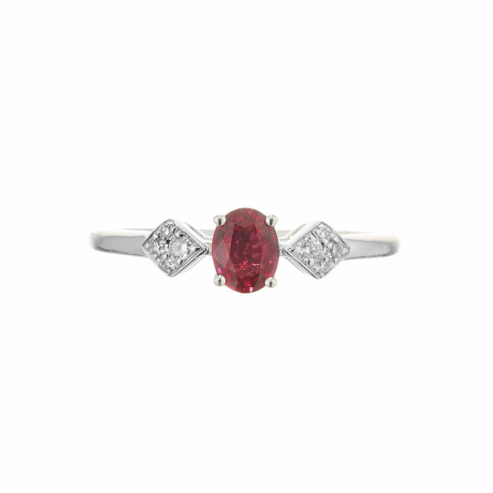 Peter Suchy .38 Carat Ruby Diamond White Gold Ring – image 2