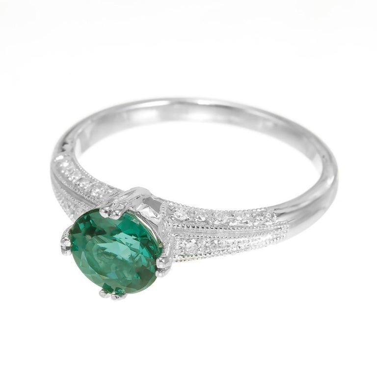 Peter Suchy 1.23 Carat Tourmaline Diamond White Gold Engagement Ring – image 3
