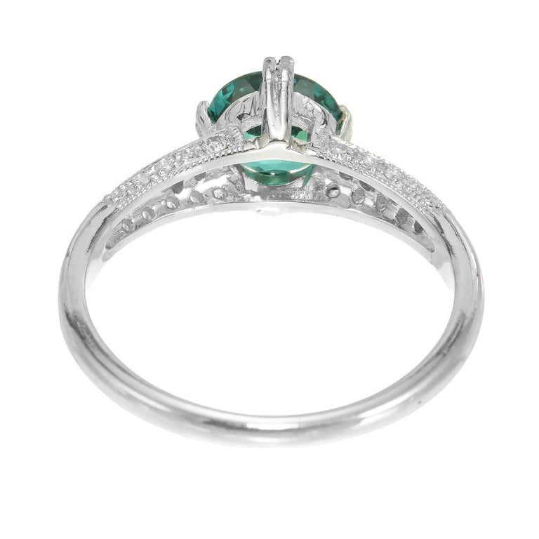 Peter Suchy 1.23 Carat Tourmaline Diamond White Gold Engagement Ring – image 4