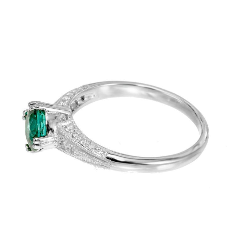 Peter Suchy 1.23 Carat Tourmaline Diamond White Gold Engagement Ring – image 5