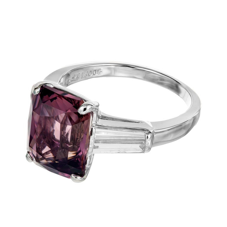 Peter Suchy 6.34 Carat Pink Sapphire Diamond Platinum Engagement Ring – image 4