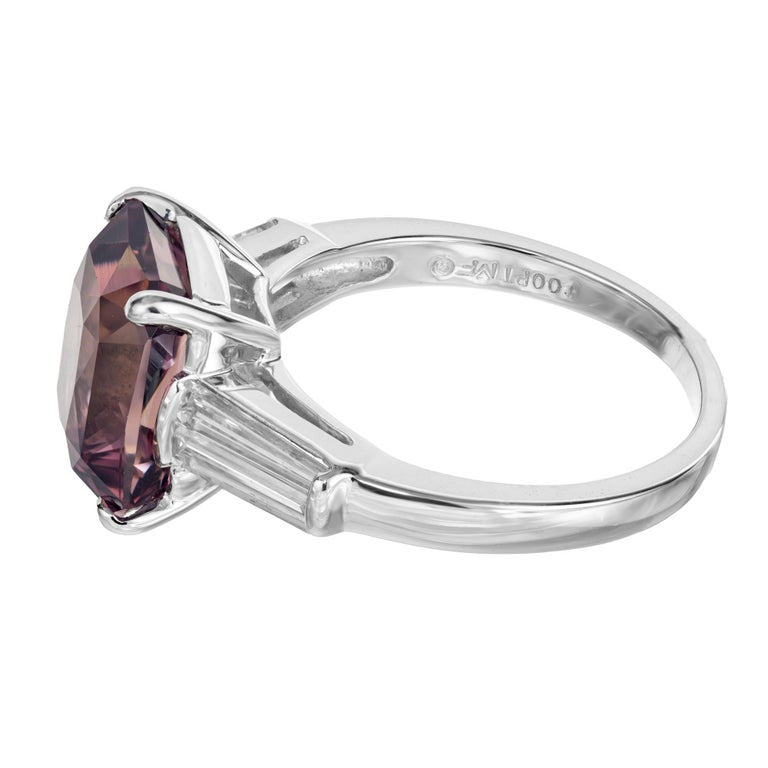 Peter Suchy 6.34 Carat Pink Sapphire Diamond Platinum Engagement Ring – image 5