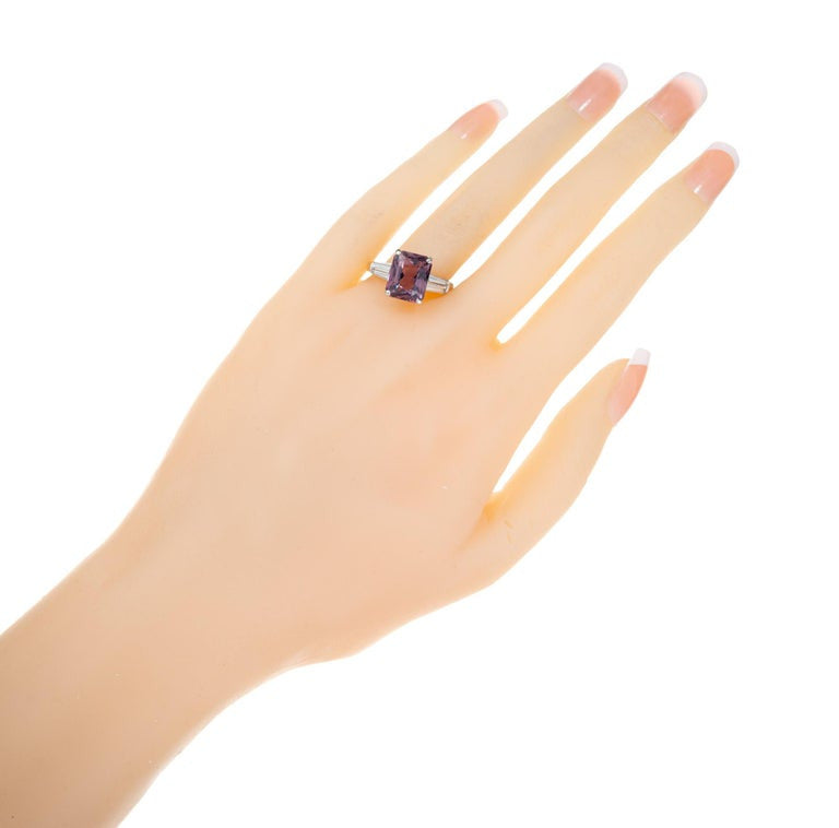 Peter Suchy 6.34 Carat Pink Sapphire Diamond Platinum Engagement Ring – image 8