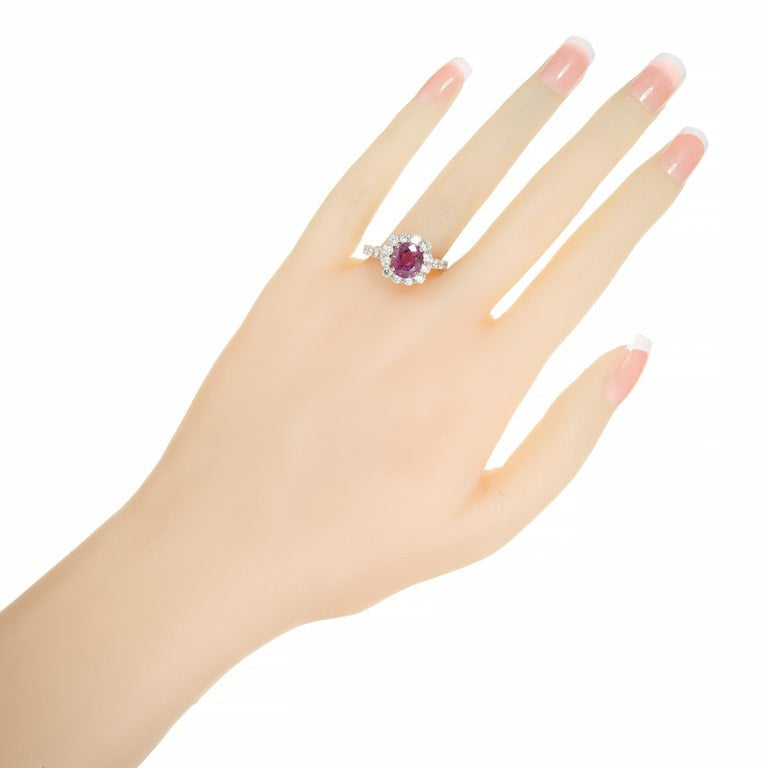 Peter Suchy Gia Certified 2.76 Cart Ruby Diamond White Gold Engagement Ring – image 8
