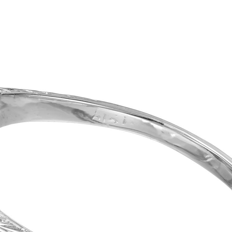 .54 Carat Sapphire Diamond Platinum Art Deco Calibre Ring – image 6