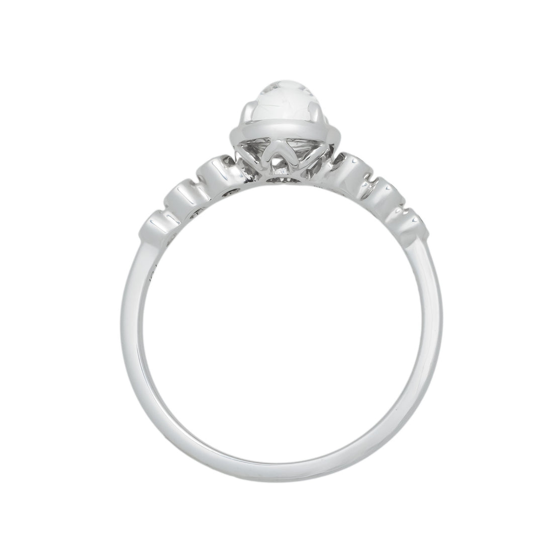Peter Suchy .69 Carat Moonstone Diamond White Gold Dome Ring – image 3