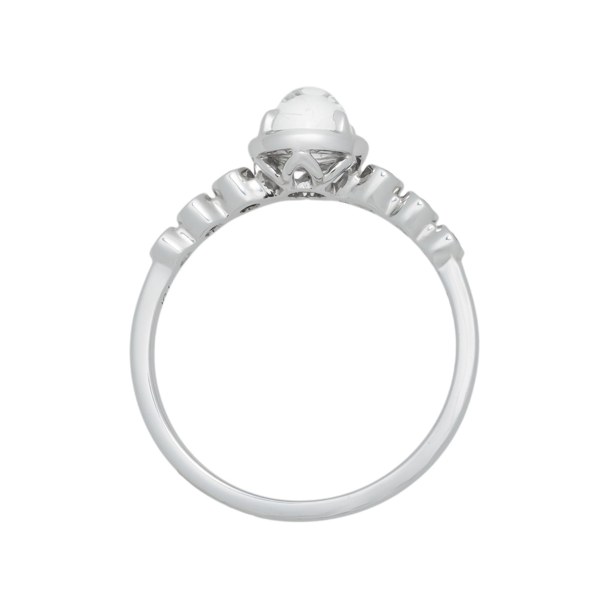 Peter Suchy .69 Carat Moonstone Diamond White Gold Dome Ring – image 3