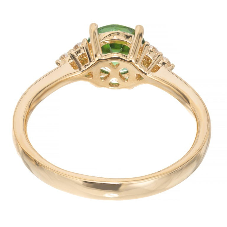 Peter Suchy .95 Carat Tourmaline Diamond Yellow Gold Engagement Ring – image 5