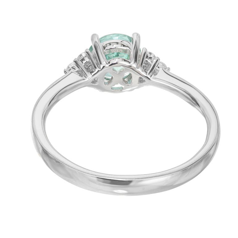 Peter Suchy .88 Carat Round Tourmaline Diamond White Gold Engagement Ring – image 5