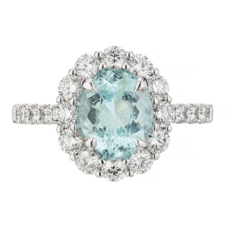Peter Suchy GIA Certified 1.99 Carat Paraiba Tourmaline Diamond Platinum Ring – image 2