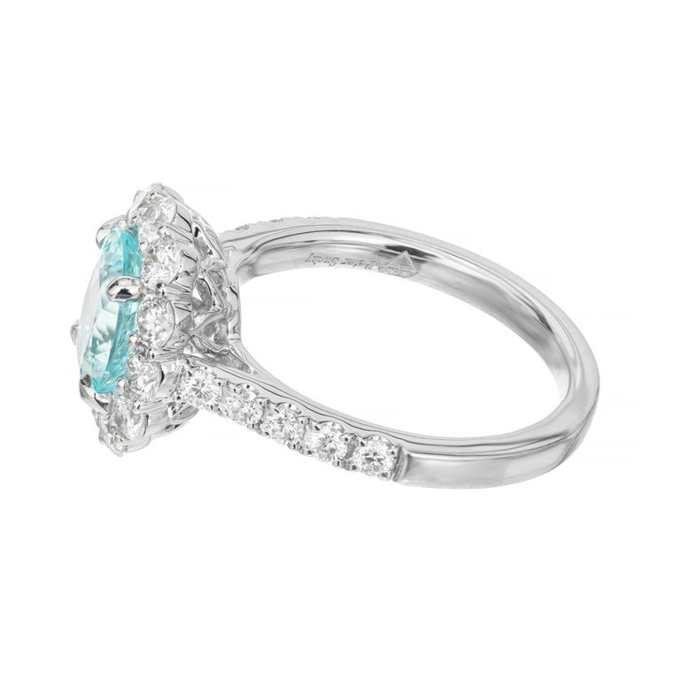 Peter Suchy GIA Certified 1.99 Carat Paraiba Tourmaline Diamond Platinum Ring – image 5