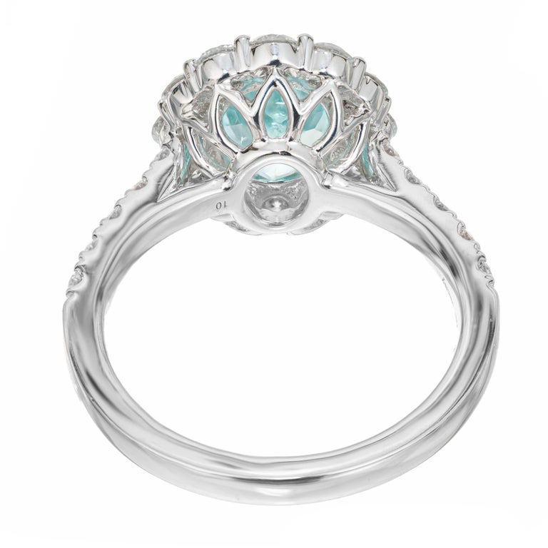 Peter Suchy GIA Certified 1.99 Carat Paraiba Tourmaline Diamond Platinum Ring – image 6