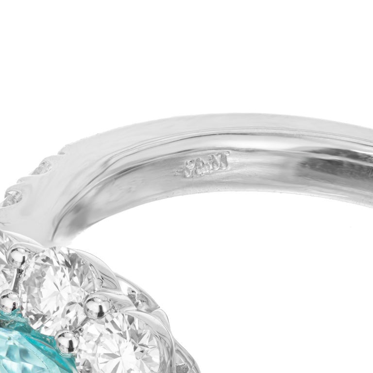Peter Suchy GIA Certified 1.99 Carat Paraiba Tourmaline Diamond Platinum Ring – image 7