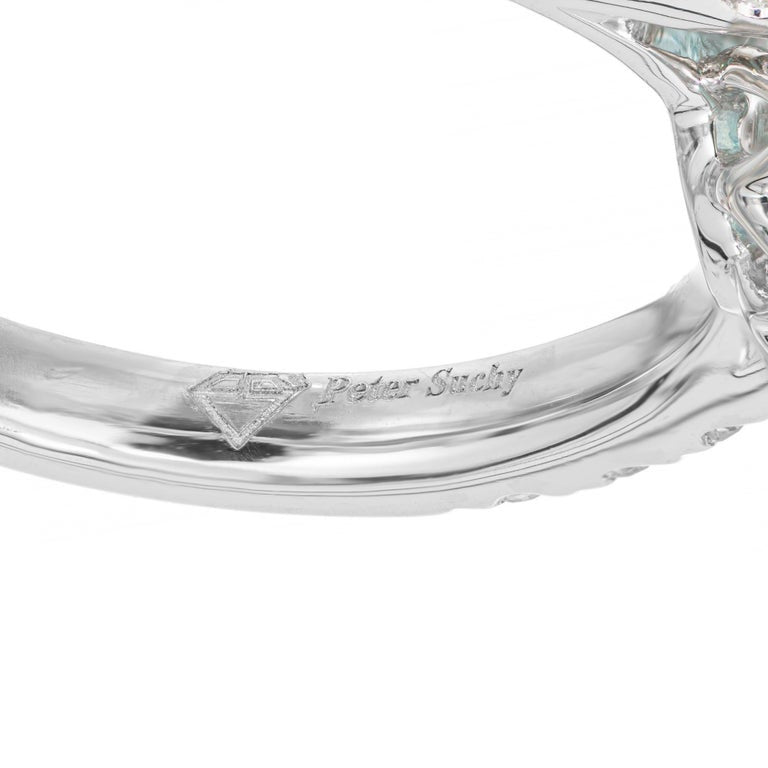 Peter Suchy GIA Certified 1.99 Carat Paraiba Tourmaline Diamond Platinum Ring – image 8