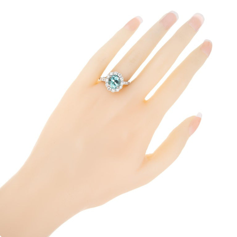 Peter Suchy GIA Certified 1.99 Carat Paraiba Tourmaline Diamond Platinum Ring – image 9