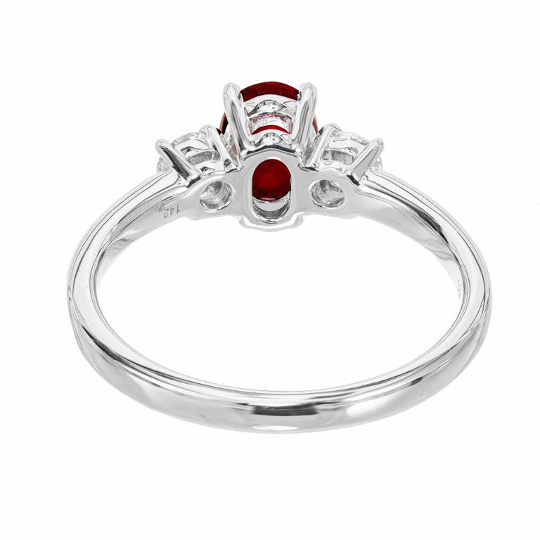 Peter Suchy GAL Certified .93 Carat Ruby Diamond Gold Engagement Ring – image 6