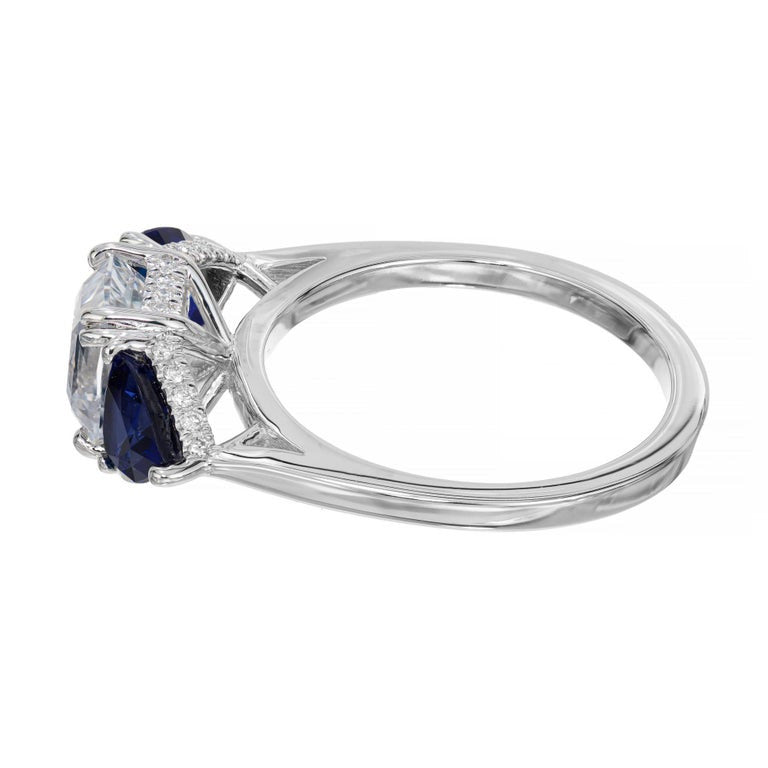 Peter Suchy GIA Certified 2.22 Sapphire Diamond Platinum Engagement Ring – image 6
