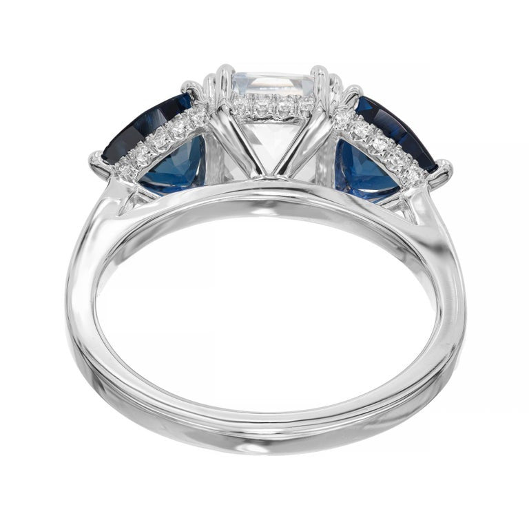 Peter Suchy GIA Certified 2.22 Sapphire Diamond Platinum Engagement Ring – image 7