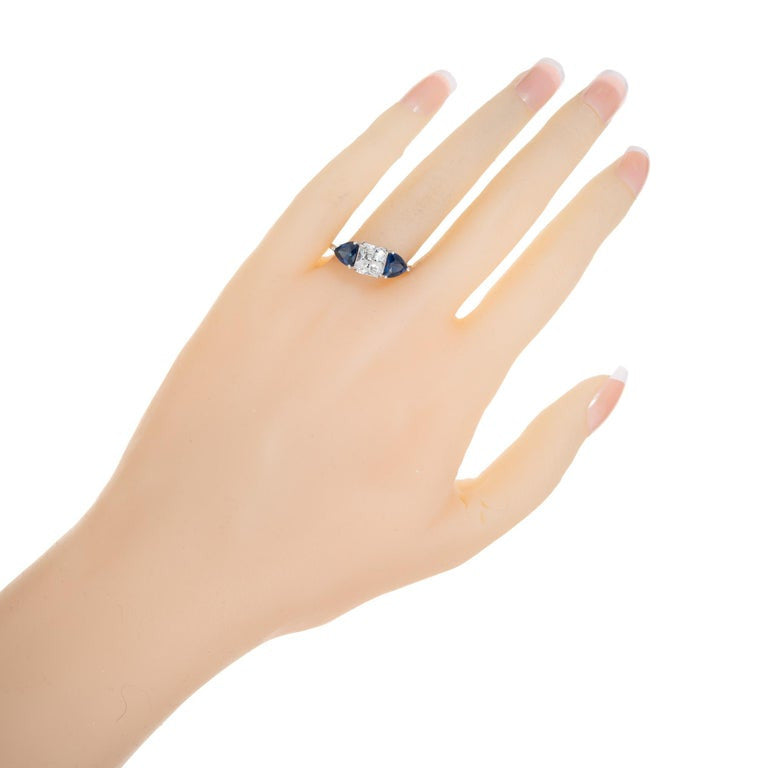 Peter Suchy GIA Certified 2.22 Sapphire Diamond Platinum Engagement Ring – image 9