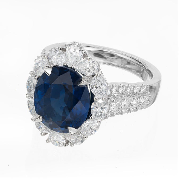 Peter Suchy GIA Certified 6.66 Carat Sapphire Diamond Platinum Engagement Ring – image 5