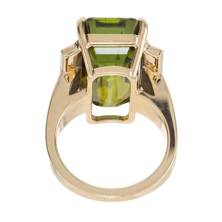 Peter Suchy 17.94 Carat Tourmaline Diamond Yellow Gold Cocktail Ring – image 4