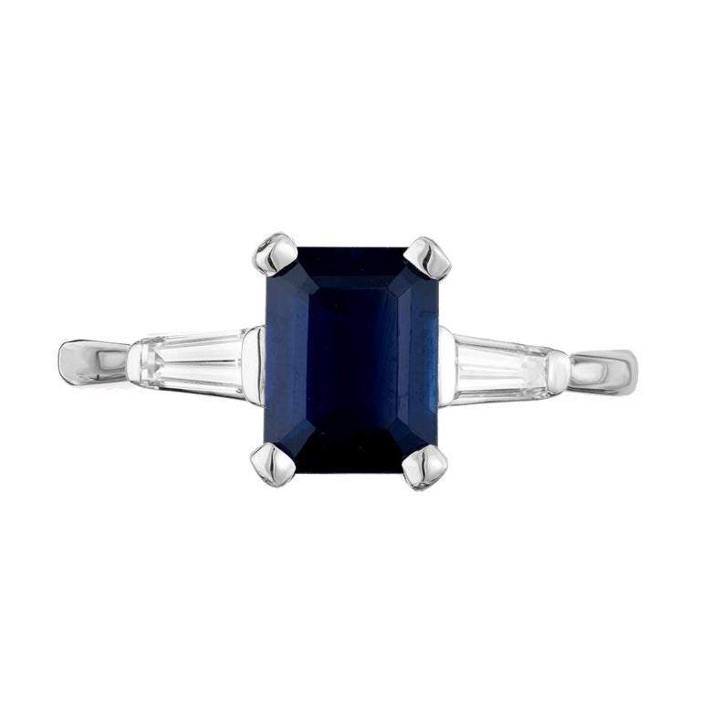 Peter Suchy GIA Certified 1.80 Carat Sapphire Diamond Platinum Engagement Ring – image 2
