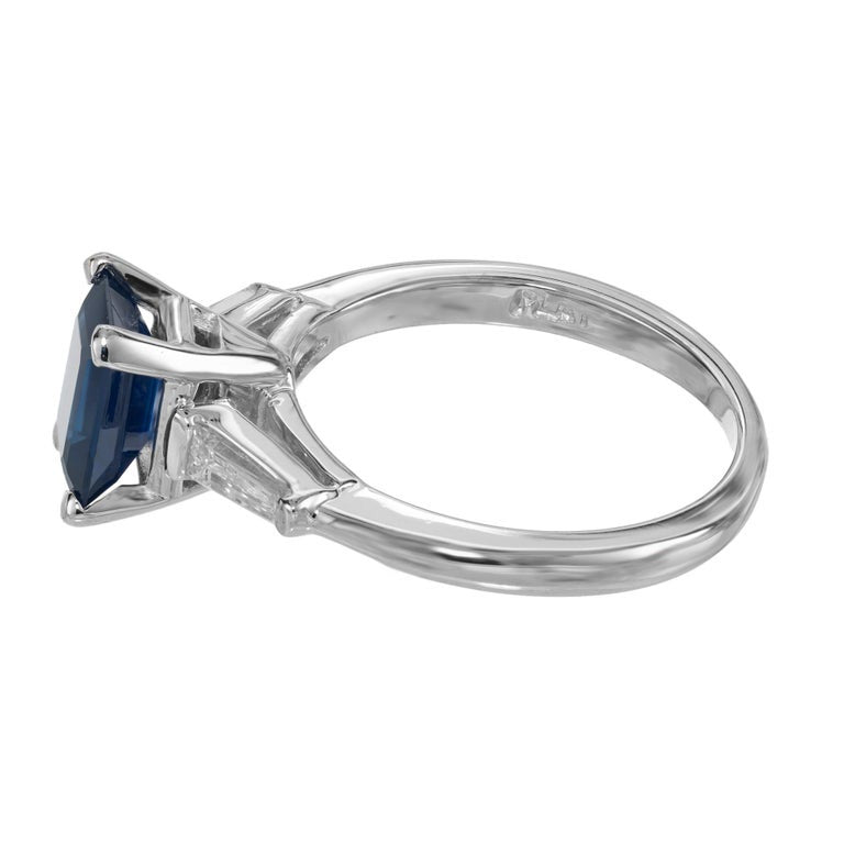 Peter Suchy GIA Certified 1.80 Carat Sapphire Diamond Platinum Engagement Ring – image 5