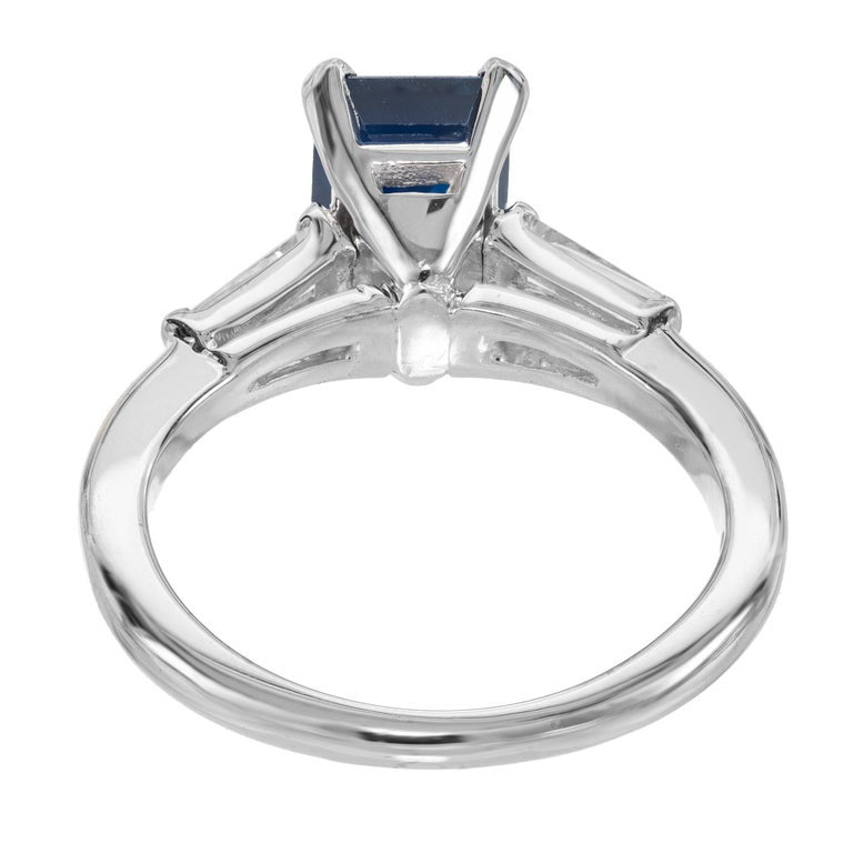 Peter Suchy GIA Certified 1.80 Carat Sapphire Diamond Platinum Engagement Ring – image 6