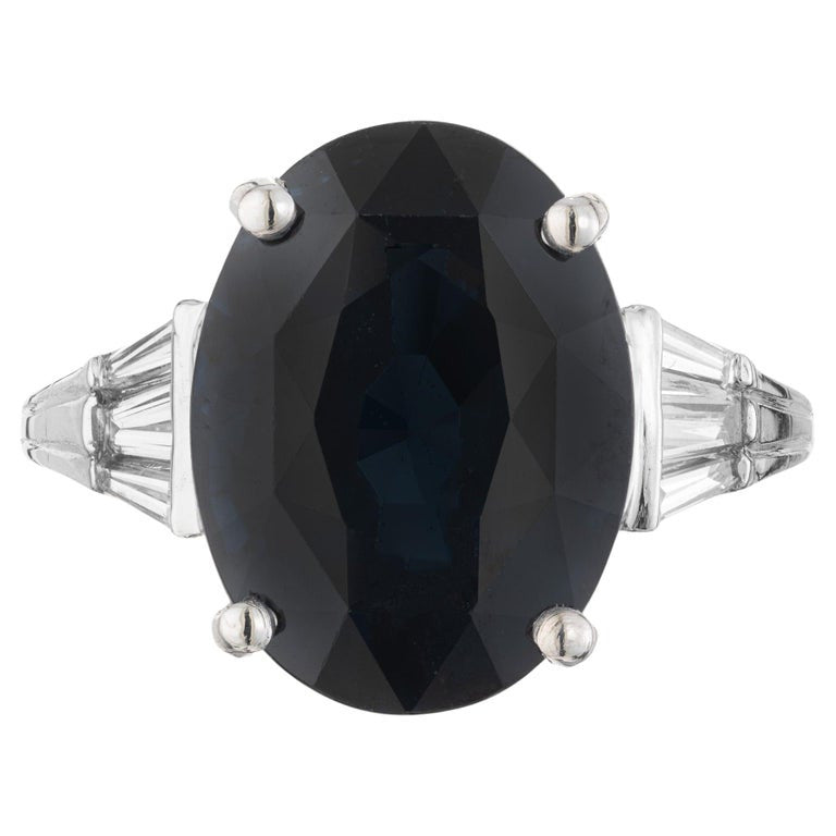 GIA Certified 7.40 Carat Oval Spinel Diamond Platinum Engagement Ring
