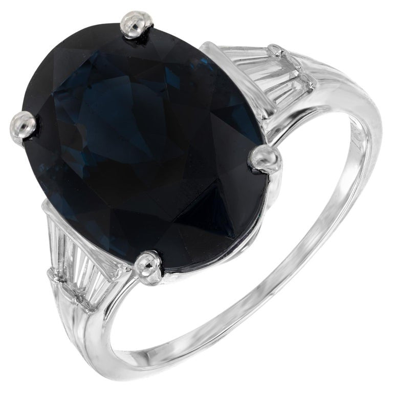 GIA Certified 7.40 Carat Oval Spinel Diamond Platinum Engagement Ring – image 2