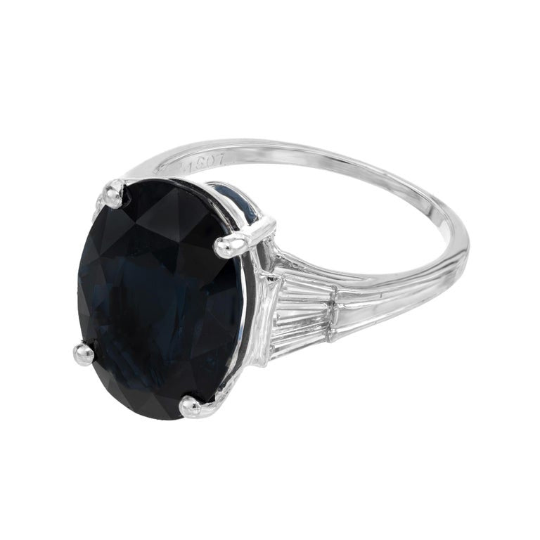 GIA Certified 7.40 Carat Oval Spinel Diamond Platinum Engagement Ring – image 3