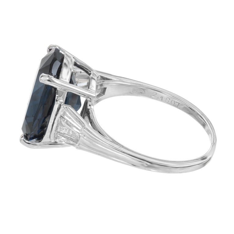 GIA Certified 7.40 Carat Oval Spinel Diamond Platinum Engagement Ring – image 5
