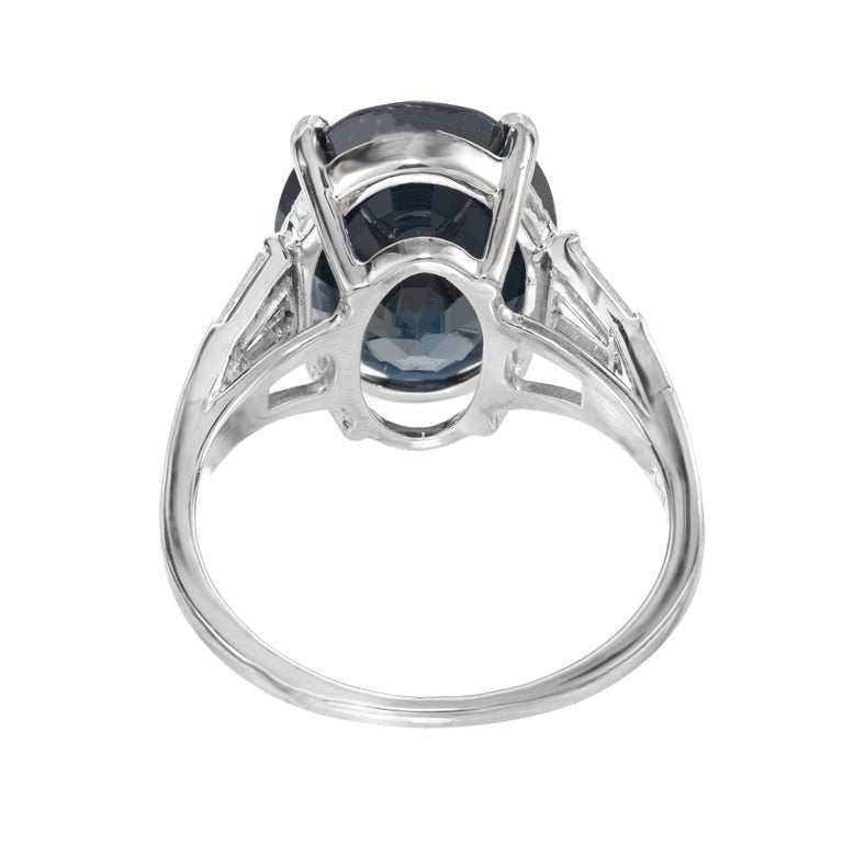 GIA Certified 7.40 Carat Oval Spinel Diamond Platinum Engagement Ring – image 6