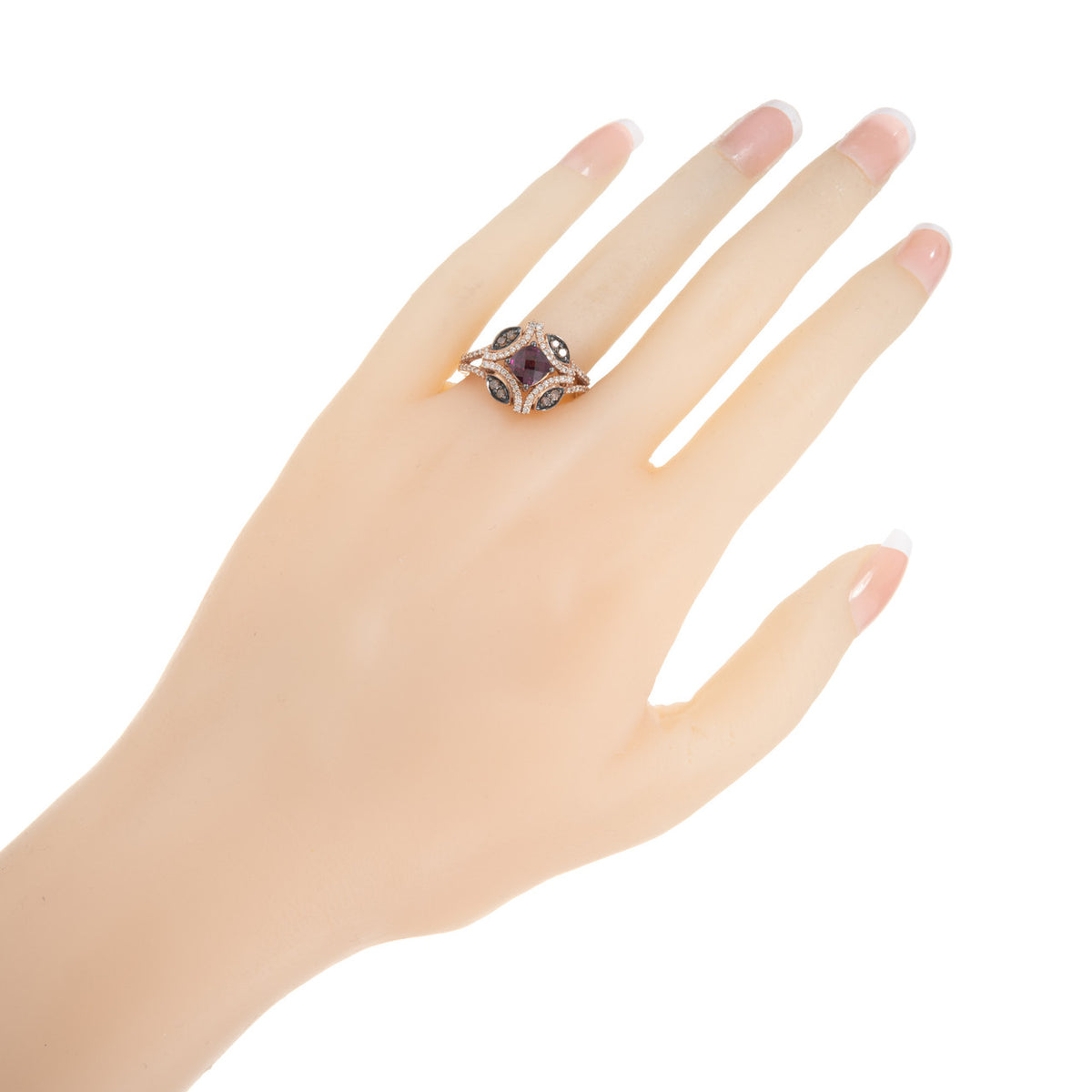 Le Vian .75 Garnet Diamond Rose Gold Ring – image 7
