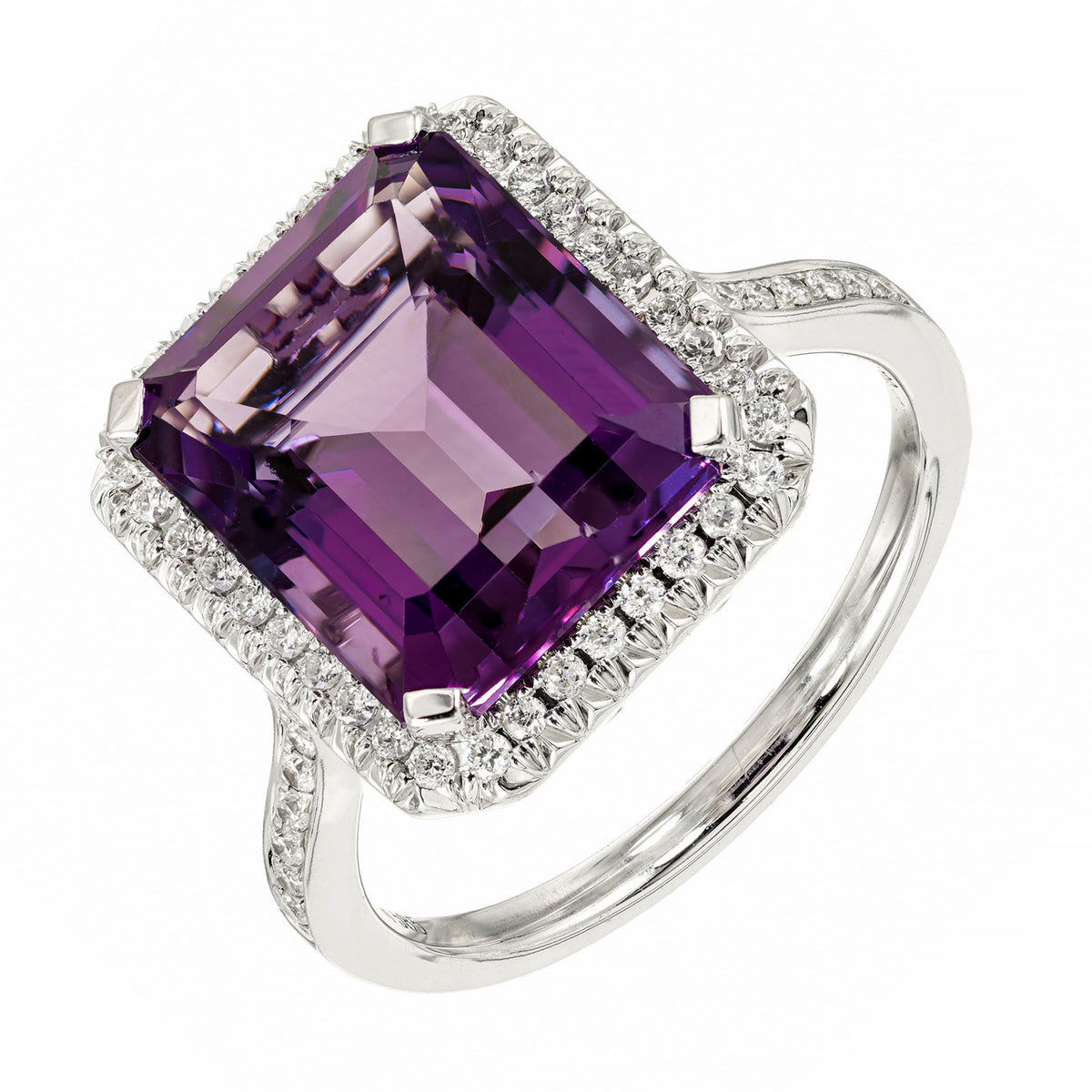 Peter Suchy 5.83 Carat Amethyst Diamond White Gold Ring – image 2