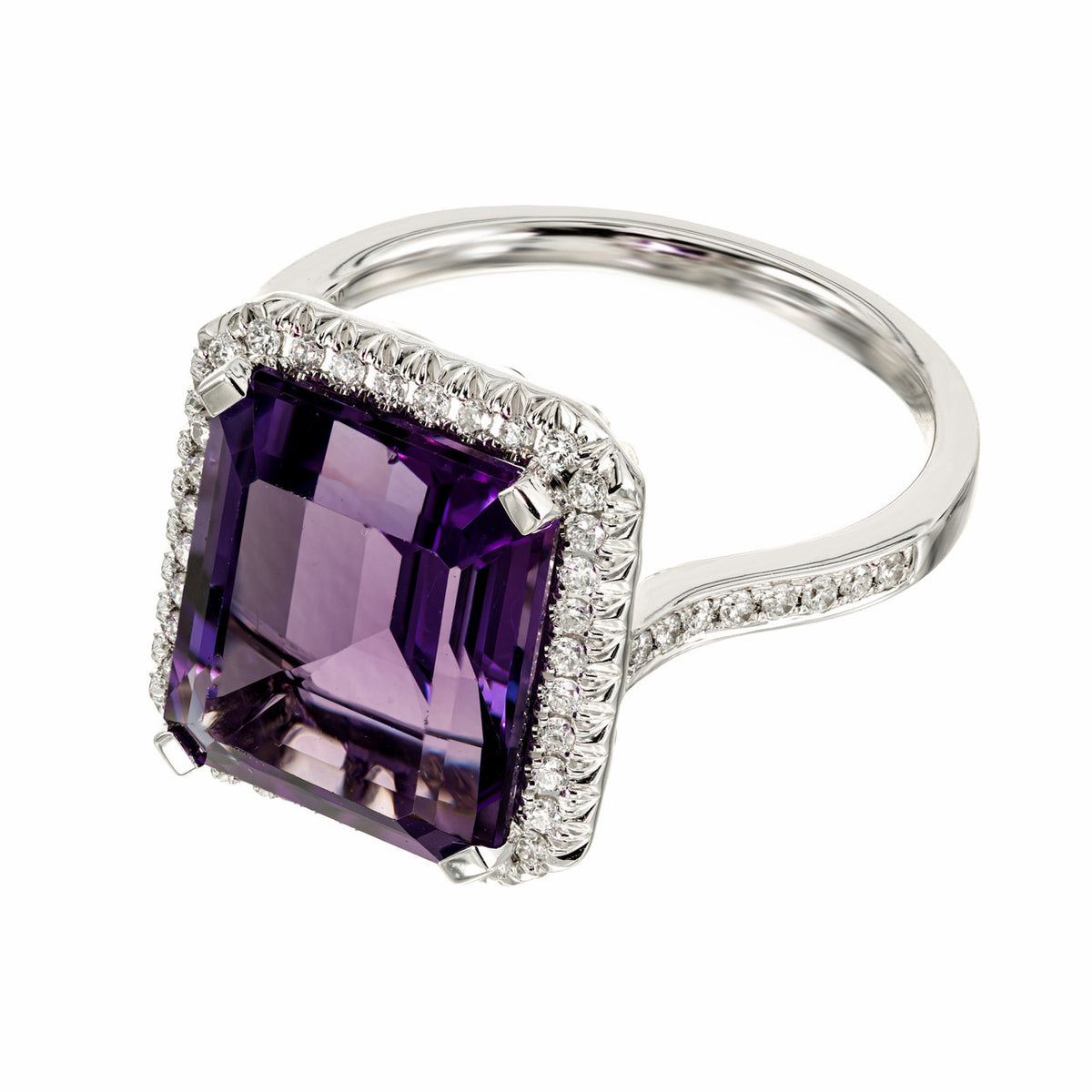 Peter Suchy 5.83 Carat Amethyst Diamond White Gold Ring – image 3