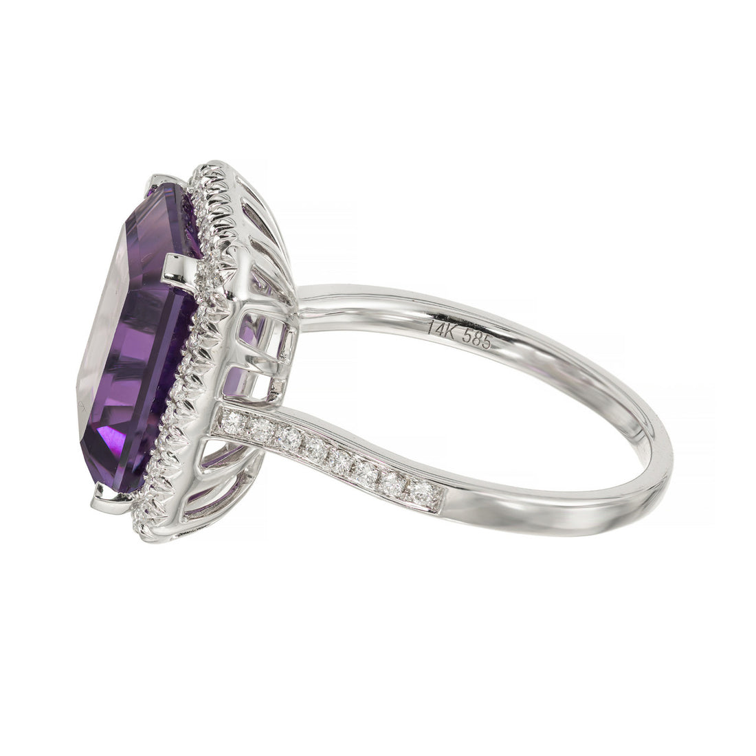Peter Suchy 5.83 Carat Amethyst Diamond White Gold Ring – image 4