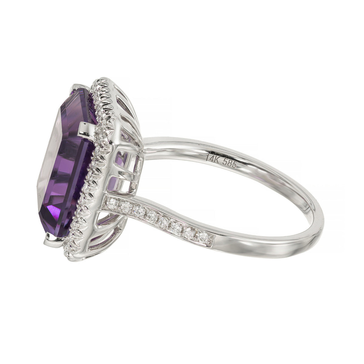 Peter Suchy 5.83 Carat Amethyst Diamond White Gold Ring – image 4