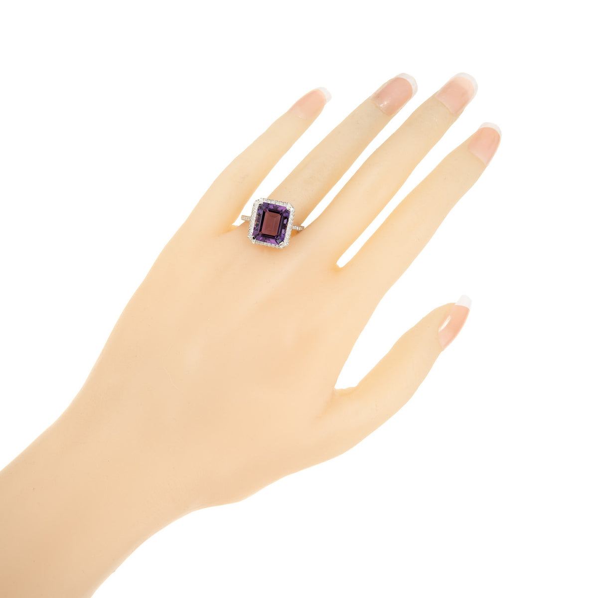 Peter Suchy 5.83 Carat Amethyst Diamond White Gold Ring – image 8