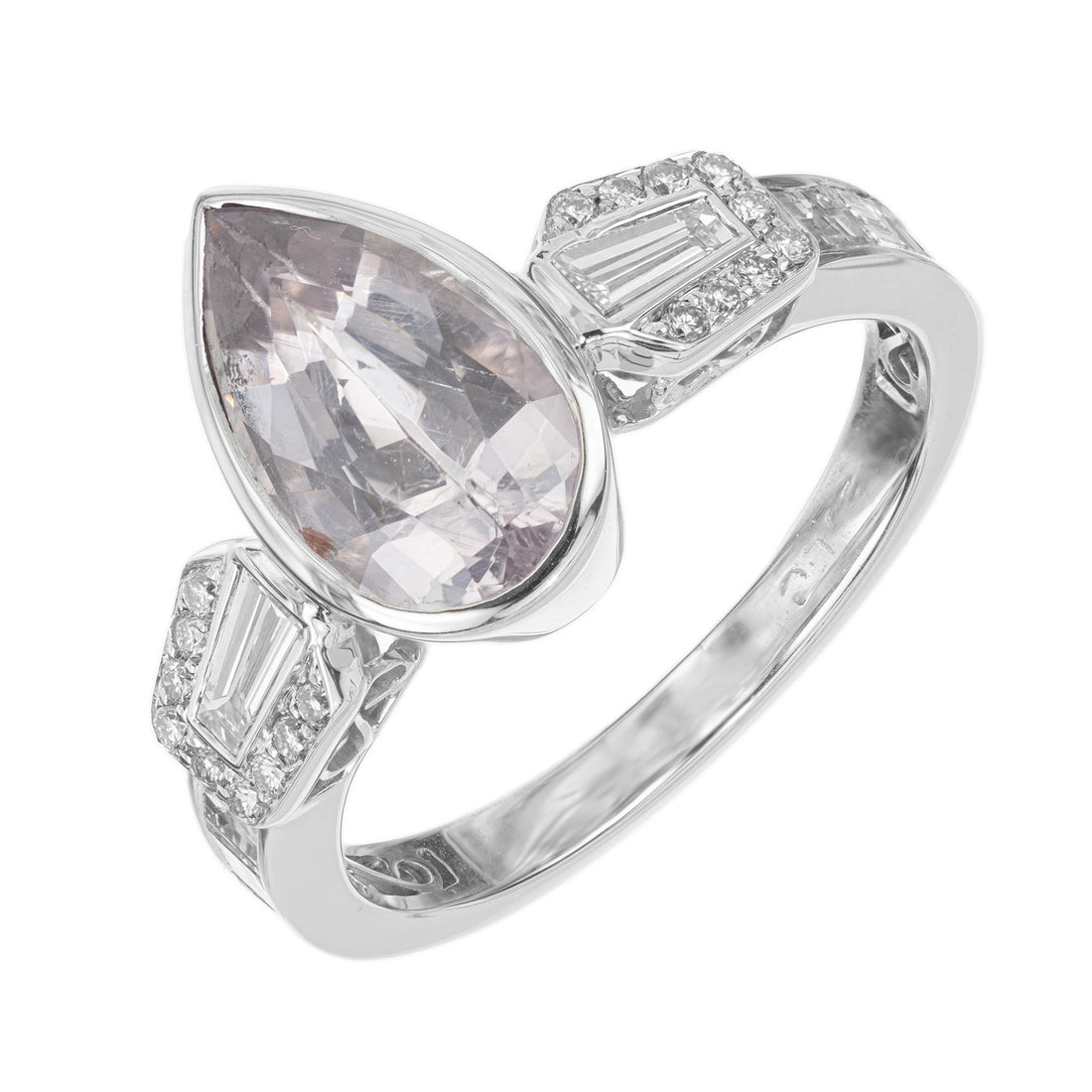 Peter Suchy GIA Certified 2.91 Carat Sapphire Diamond Gold Engagement Ring – image 2