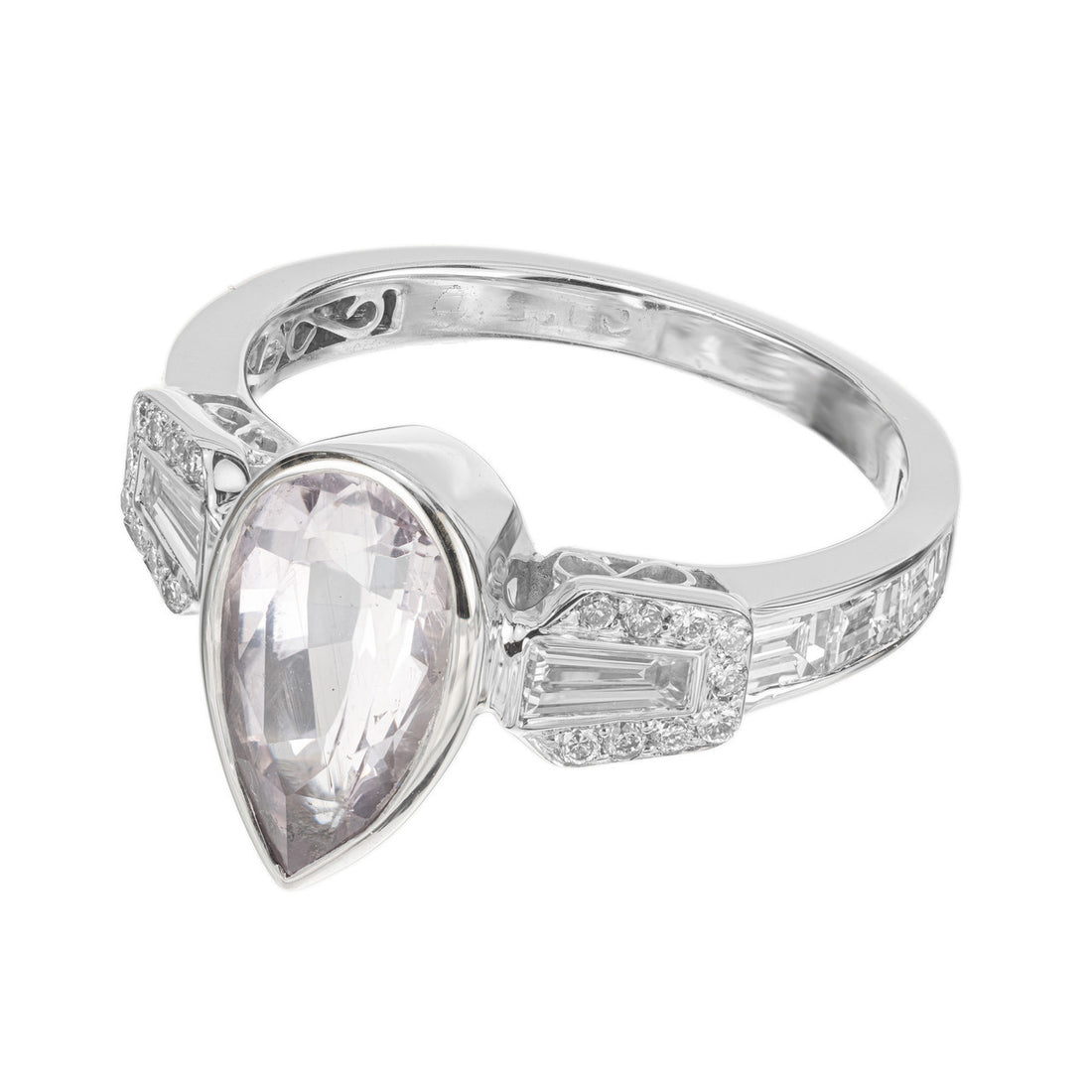 Peter Suchy GIA Certified 2.91 Carat Sapphire Diamond Gold Engagement Ring – image 7