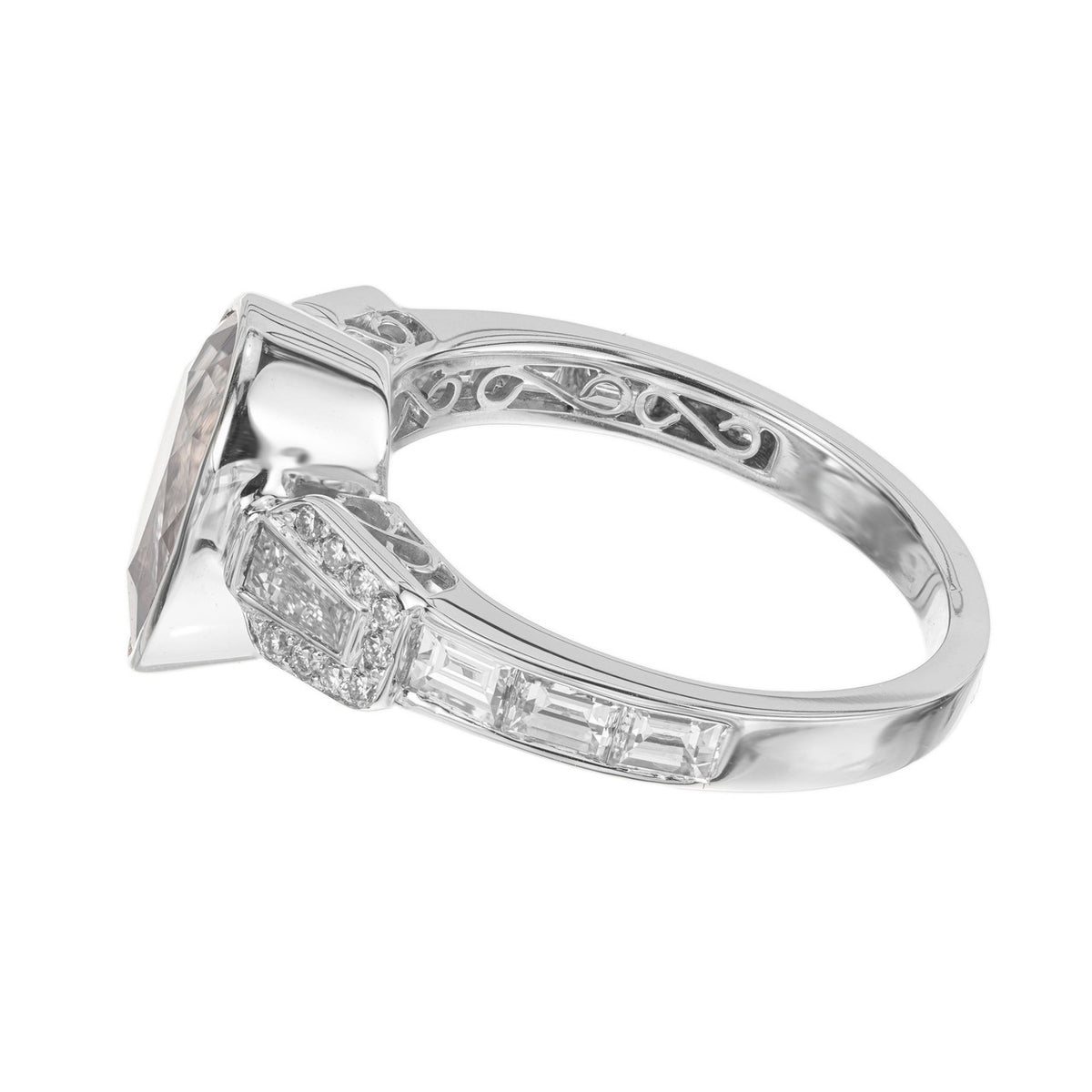 Peter Suchy GIA Certified 2.91 Carat Sapphire Diamond Gold Engagement Ring – image 3