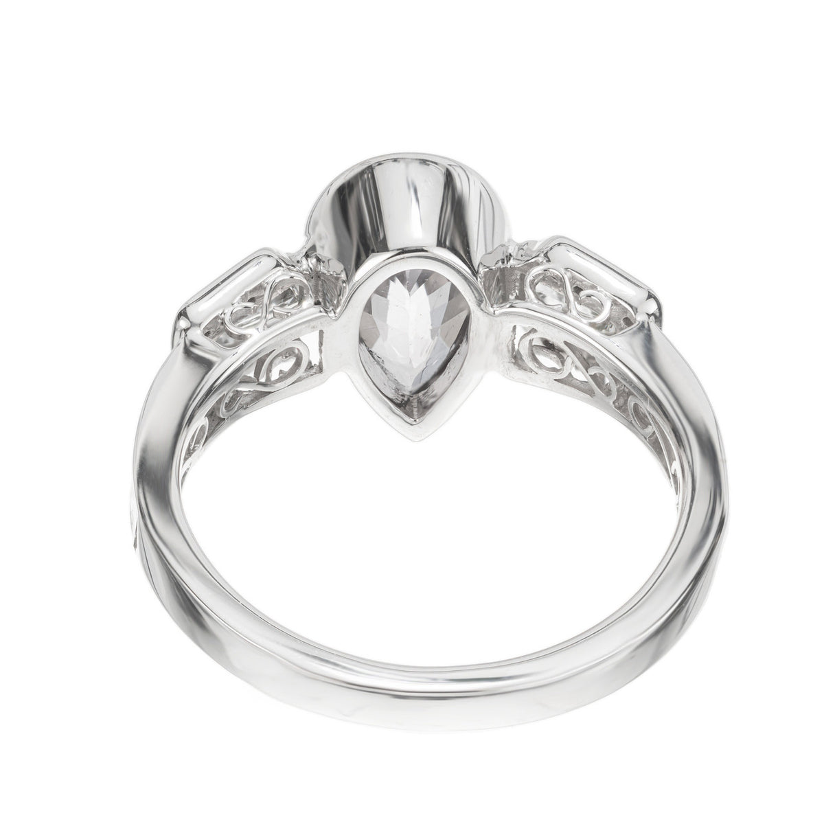Peter Suchy GIA Certified 2.91 Carat Sapphire Diamond Gold Engagement Ring – image 5