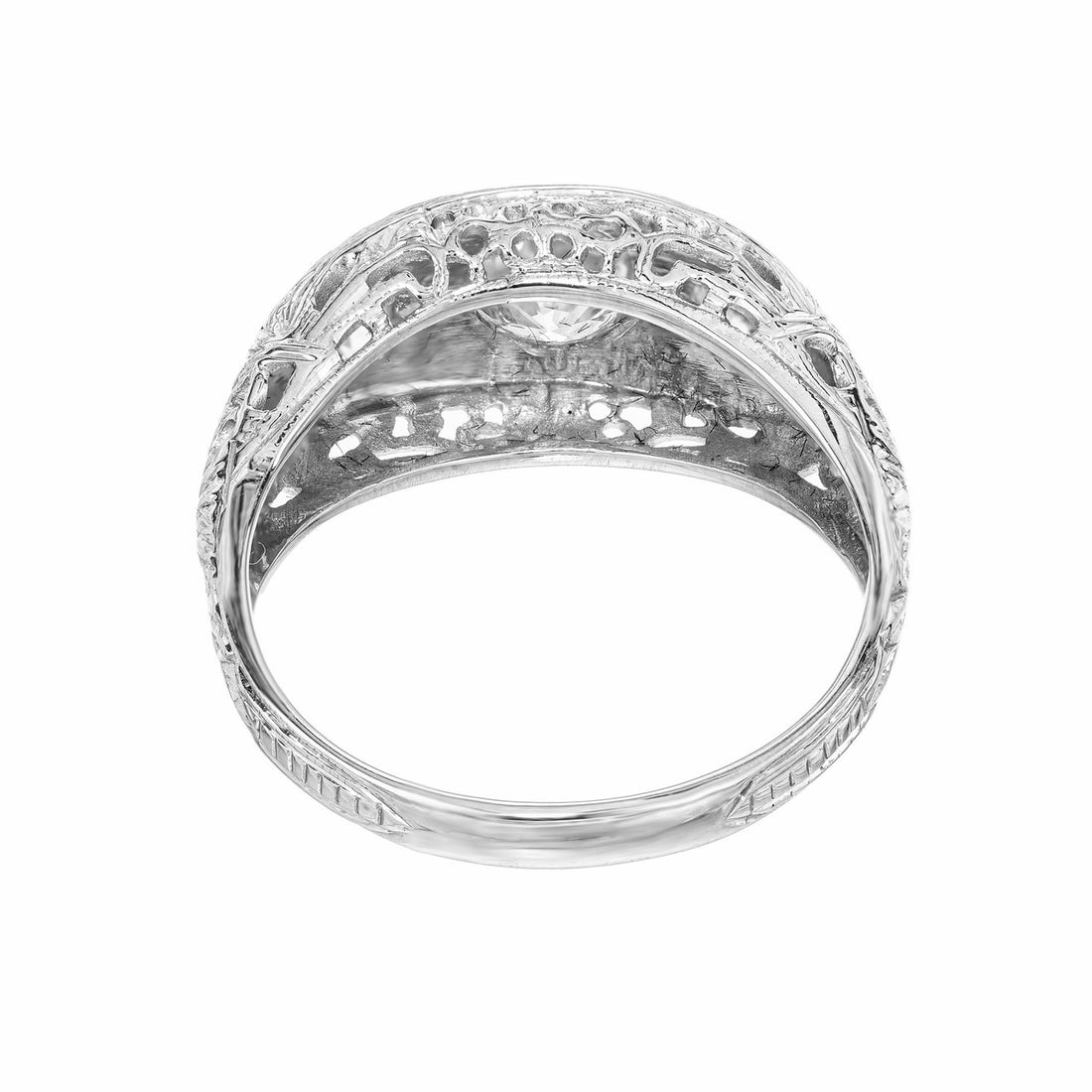 EGL Certified .52 Carat Diamond White Gold Three-Stone Engagement Ring – image 6