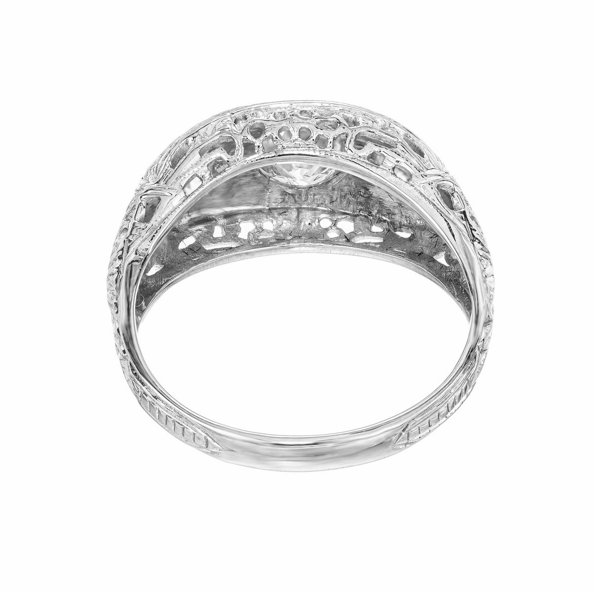 EGL Certified .52 Carat Diamond White Gold Three-Stone Engagement Ring – image 6
