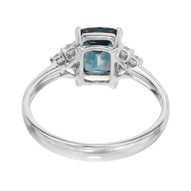Peter Suchy GIA Certified 1.30 Carat Cushion Sapphire Diamond Engagement Ring – image 2